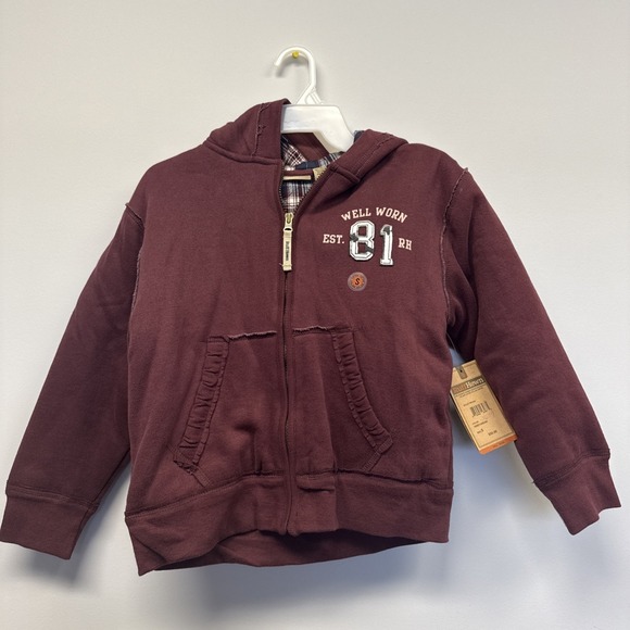 Ruff Hewn Other - Ruff Hewn Hoodie Boys S (8) Maroon Blanket Lined Long Sleeve Full Zip NWT 2009